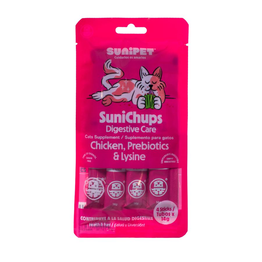 SuniChups Digestive Care- Snack funcional para gatos 56 GR